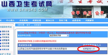 山西卫生考试网2014年高级职称考试成绩查询入口 