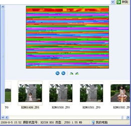 数码相机的相片在电脑上能看到缩略图,但打开都是彩色的横条,看不到相片,请问这样修复 