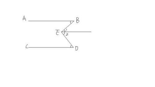 如图,已知AB平行于CD,角BED 90度,试猜想角B于角D之间的关系,并说明理由 