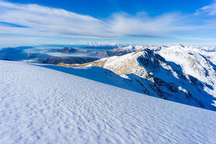 山,高峰,首脑会议,景观,自然,蓝色,云,天空,晚间,一天,雪 