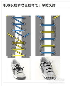 鞋带的各种系法 平直系法 十字交叉结 