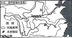 读长江.黄河流域示意图.回答下列问题 1 图中山脉A 既是我国南北方地理分界线.也是长江.黄河的分水岭. 2 长江水能资源丰富.主要集中在 河段. 3 图中C河段河床不断抬升 