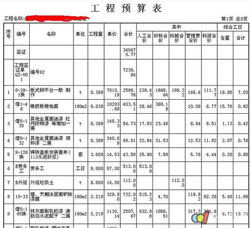 装饰工程预算表怎么做