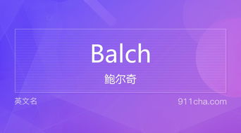 英文名Balch 的意思 性别含义寓意及印象是什么 英文名 911查询 