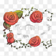 缠绕的玫瑰花矢量素材图片免费下载 千库网 