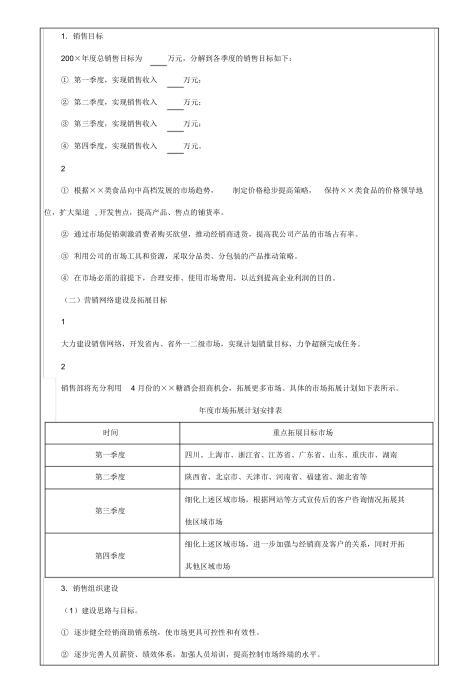 商贸型企业年度销售策划方案模板