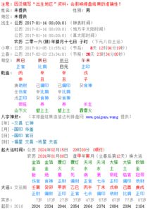 新生儿丙申年辛丑月辛丑曰戊子时出生到底时几月几日出生 