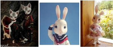 图片里穿裙子的兔子和猫是什么牌子的玩具 叫什么名字 