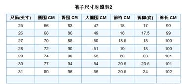 裤子尺码l是多大 