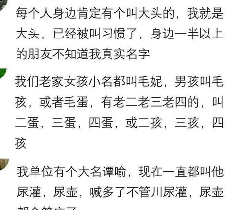 说说你听过哪些奇葩的小名 网友 我老公的小名叫孬蛋 