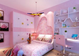 粉色儿童房间设计实景图