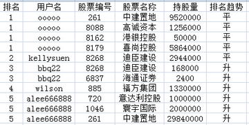 港股大赛前五名参赛者持股情况 2015 01 30