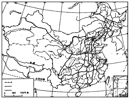 请你结合上图.说一说陇海 兰新铁路从东到西经过了哪些主要的地形区. . . . . . .