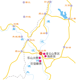 乐山旅游地图 