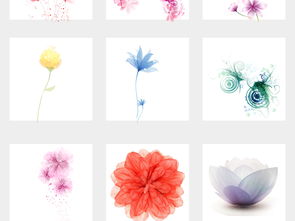 唯美手绘清新花卉浪漫梦幻花朵背景PNG素材图片 模板下载 46.99MB 花卉大全 自然 