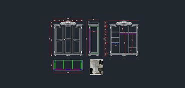 欧式家具CAD图纸 衣柜CAD图纸下载8设计平面图 柜子图纸图片大全 编号 13481672 