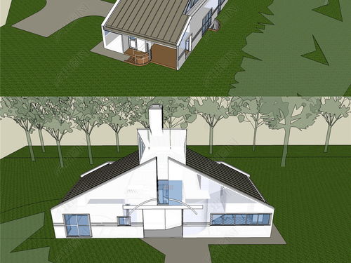 母亲住宅别墅SU模型 CAD平立剖图纸设计模型下载 