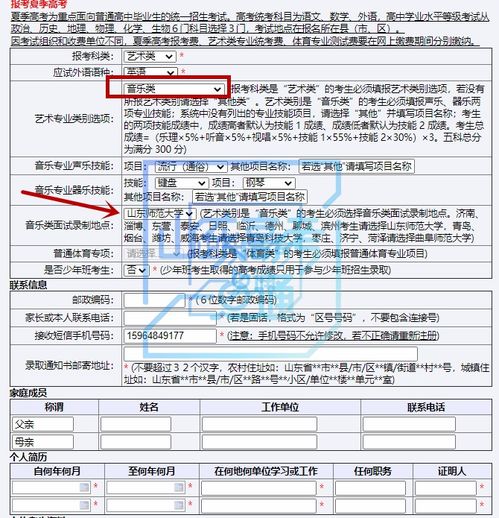 高考报名考试类型怎么填写