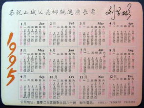 1995年的日历表 