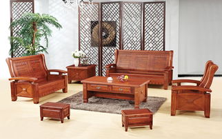 中式皮质沙发使用木材
