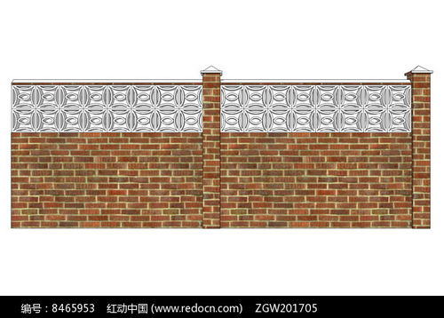 砖砌围墙模型 红动网 