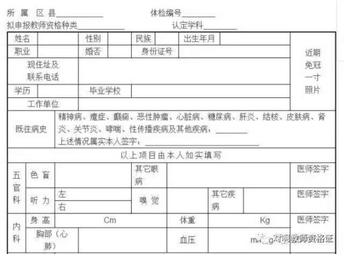 教师资格证体检表电子版（教师资格证体检表格下载） 第1张