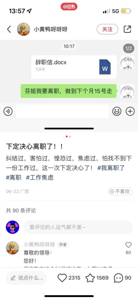 小红书上,正在刮起一阵 晒离职 风