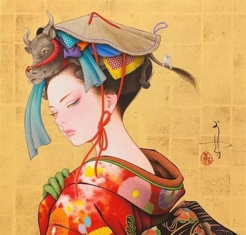 超美日本艺妓绘画作品欣赏,浮世绘与日本动漫相结合
