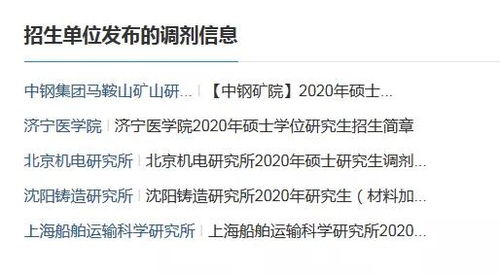 研招网公布多所院校20预调剂信息