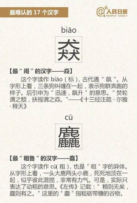 最难认的17个汉字,认得5个以上就是学霸级 最后一个太难......