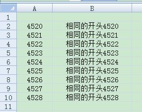 EXCEL单元格 里所有的格子加一个相同开头 