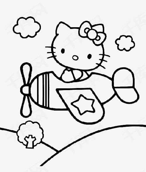 kitty猫简笔画素材图片免费下载 高清图片png 千库网 图片编号6153825 