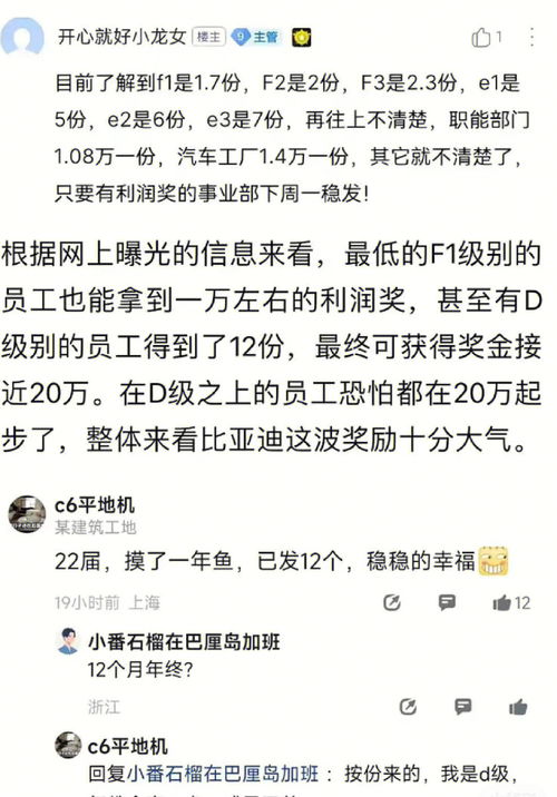 绩效奖 季度奖 利润奖 比亚迪福利总结 