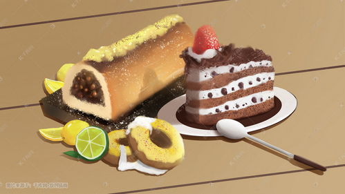 美食甜点 水果蛋糕插画图片 千库网 