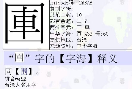 口字里面加一个车字,是什么字 