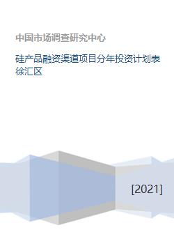 硅产品融资渠道项目分年投资计划表徐汇区 