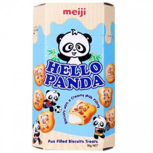 新加坡进口 明治 Meiji 熊猫奶油夹心饼干 50g 酥脆的饼干配以香浓奶油夹心 飞牛网 