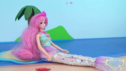 芭比娃娃美人鱼变装过家家玩具 