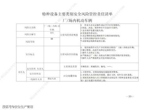 特种设备使用管理安全责任清单 参考模板 