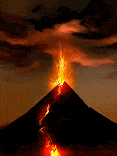火山喷射,太壮观了 