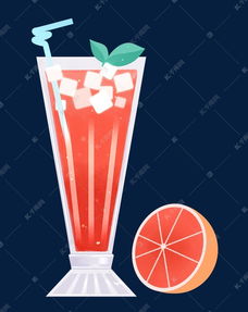 加冰饮料西柚汁素材图片免费下载 千库网 