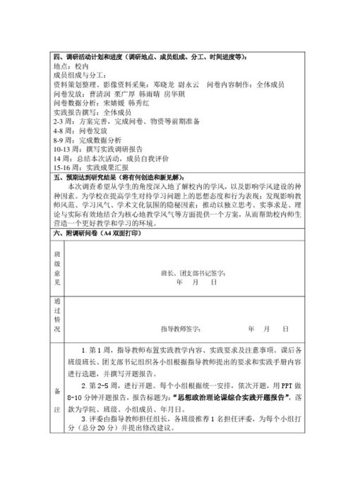 实践开题报告表社会调研19级 最终版 