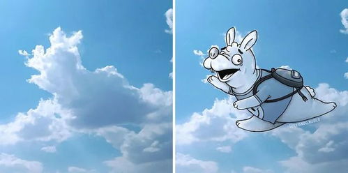 图片云彩涂鸦怎么弄好看 如何把照片中的云朵勾勒成动物