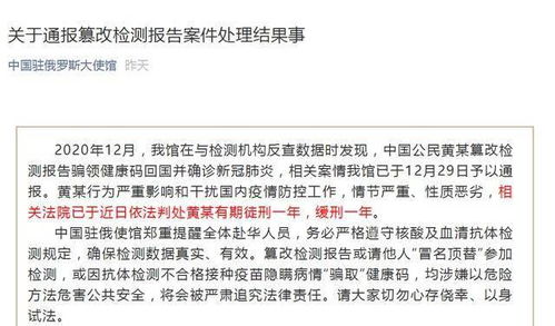 男子篡改报告骗领健康码回国并确诊,获刑一年