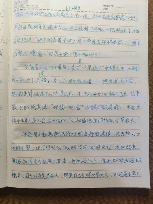 第一次写的小说,第三集 手写,字丑