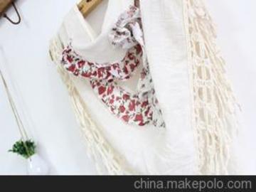 2012年秋冬季棉麻围巾红花 