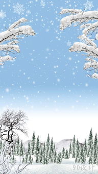 冬季雪景松树手机壁纸 米粒分享网 Mi6fx Com