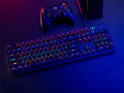 RGB氛围灯 雷柏V508背光游戏机械键盘视频介绍