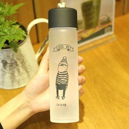 玻璃杯便携磨砂杯子男女学生韩国水瓶可爱创意潮流小清新韩版水杯
