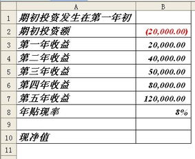 NPV计算公式